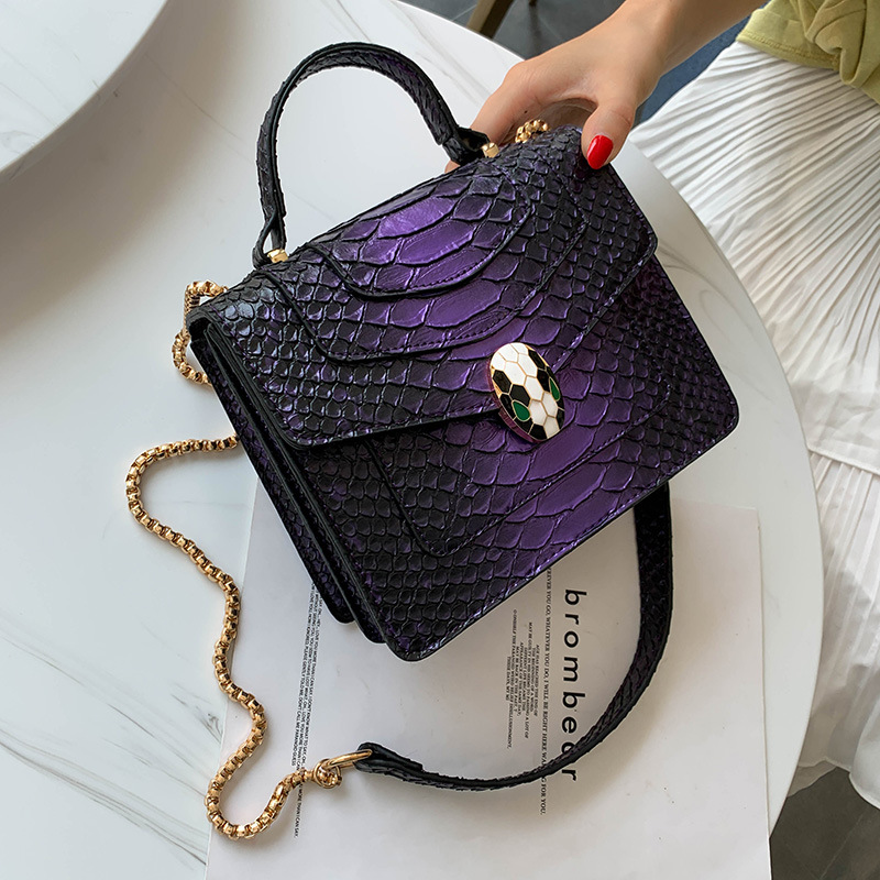 Fashion Purple Serpentine Shoulder Bag Shoulder Chain Bag,Handbags