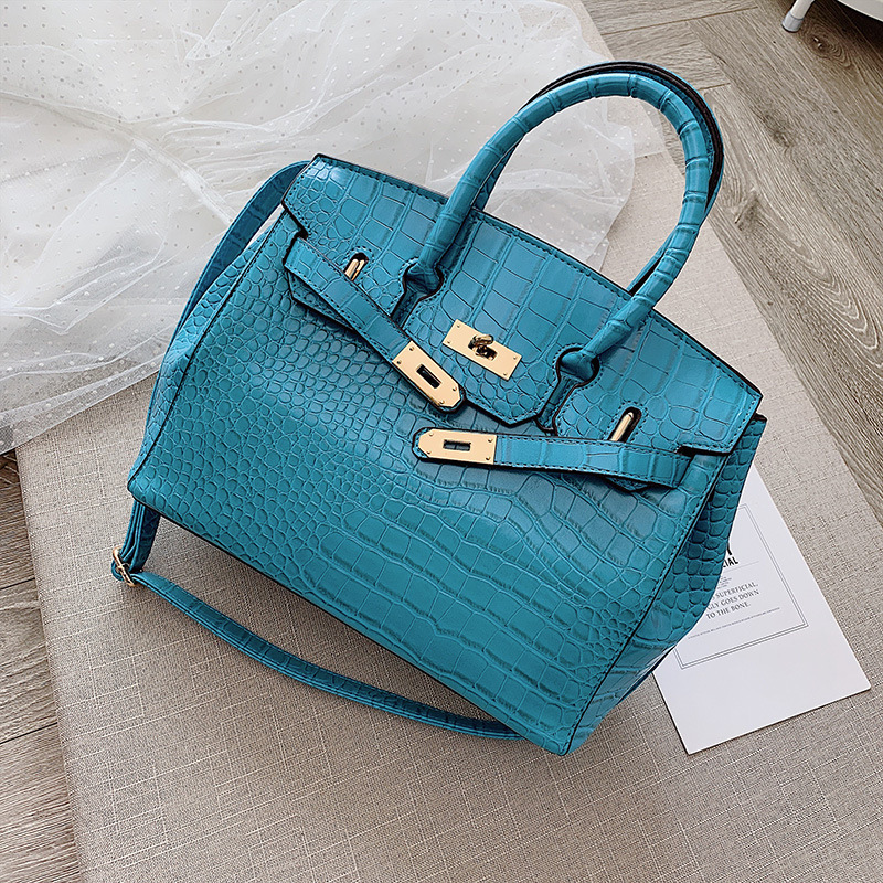Fashion Sapphire Blue Stone Pattern Crossbody Shoulder Bag,Handbags