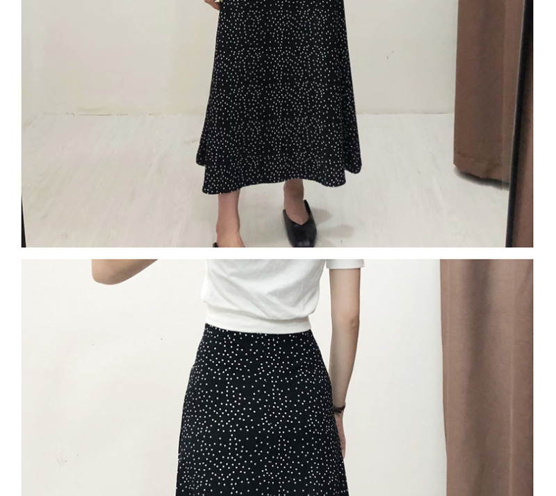 Fashion Black Polka Dot Printed Skirt,Skirts