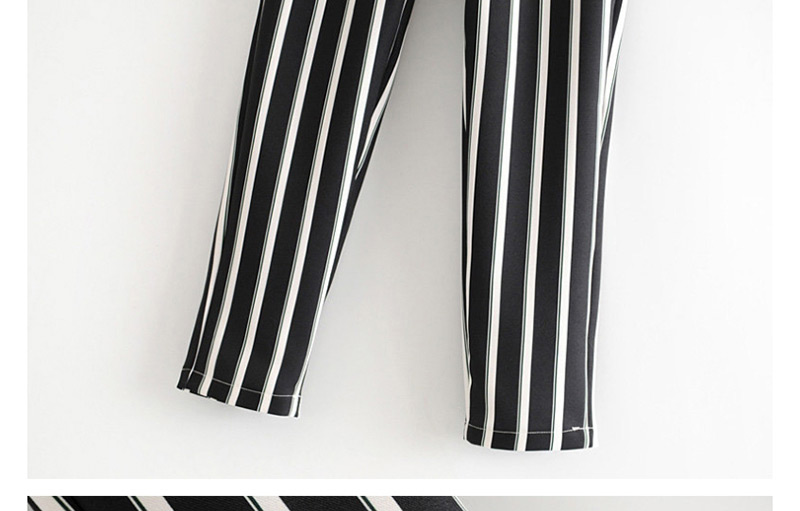 Fashion Black And White Striped Straight Pants,Pants