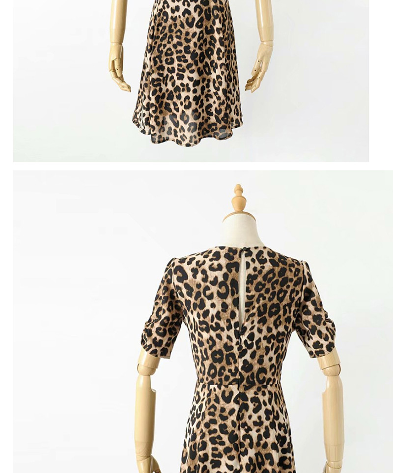 Fashion Leopard Printed Chiffon Dress,Mini & Short Dresses