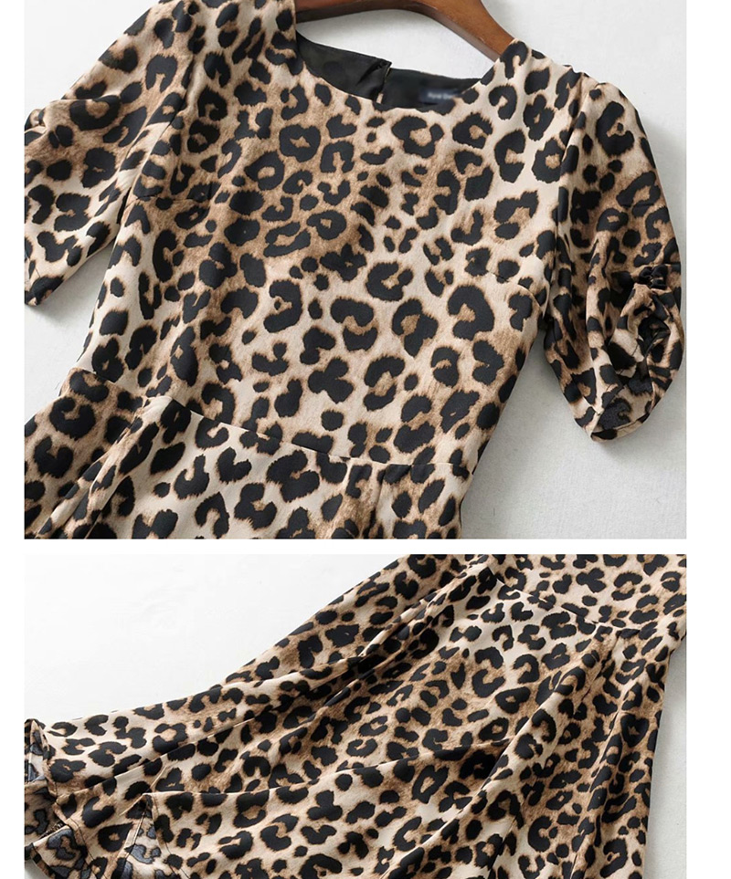 Fashion Leopard Printed Chiffon Dress,Mini & Short Dresses