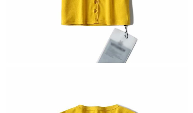 Fashion Yellow Single-breasted T-shirt,Tank Tops & Camis