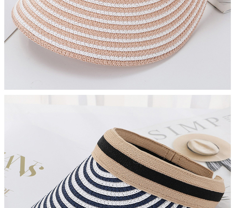 Fashion Pink Striped Straw Empty Top Hat,Sun Hats