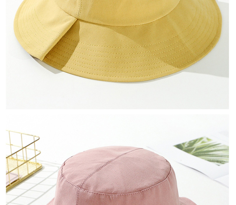 Fashion Ginger Yellow Cotton Foldable Fisherman Hat,Sun Hats