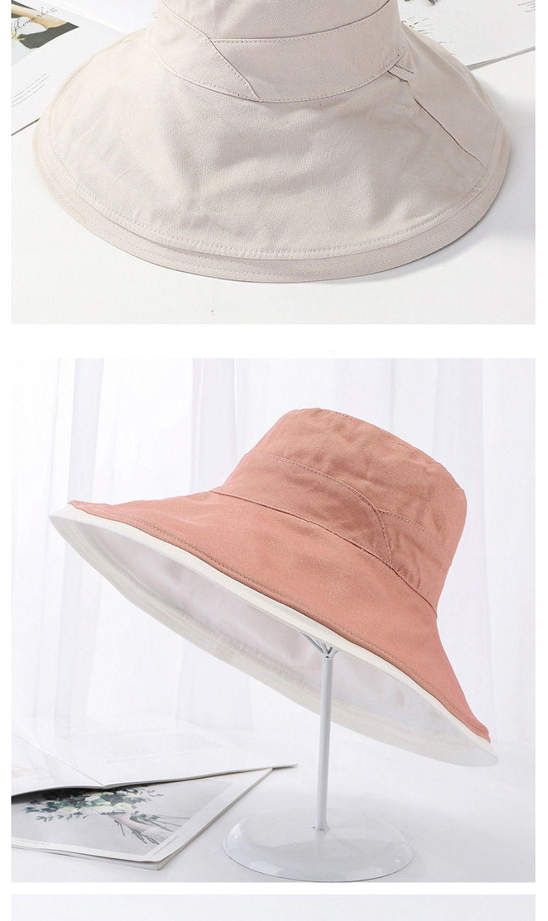 Fashion Pink Stitching Contrast Double-sided Wearing Sunhat,Sun Hats