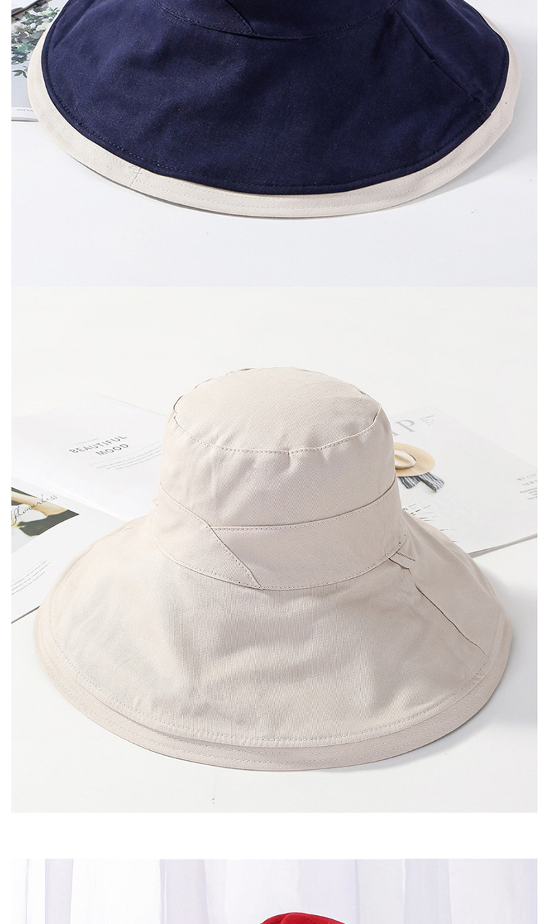 Fashion Beige Stitching Contrast Double-sided Wearing Sunhat,Sun Hats