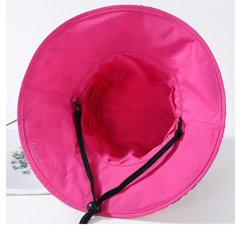 Fashion Light Purple Printed Double-sided Pleated Collapsible Basin Cap,Sun Hats