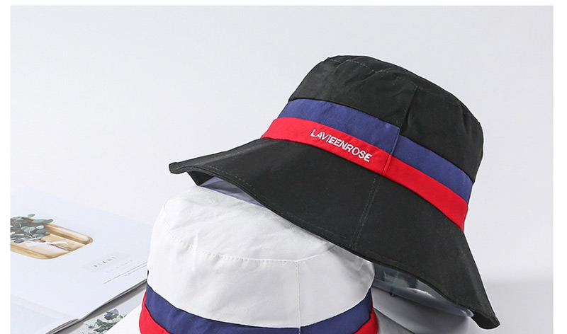 Fashion Black Color Matching Letters Fisherman Hat,Sun Hats