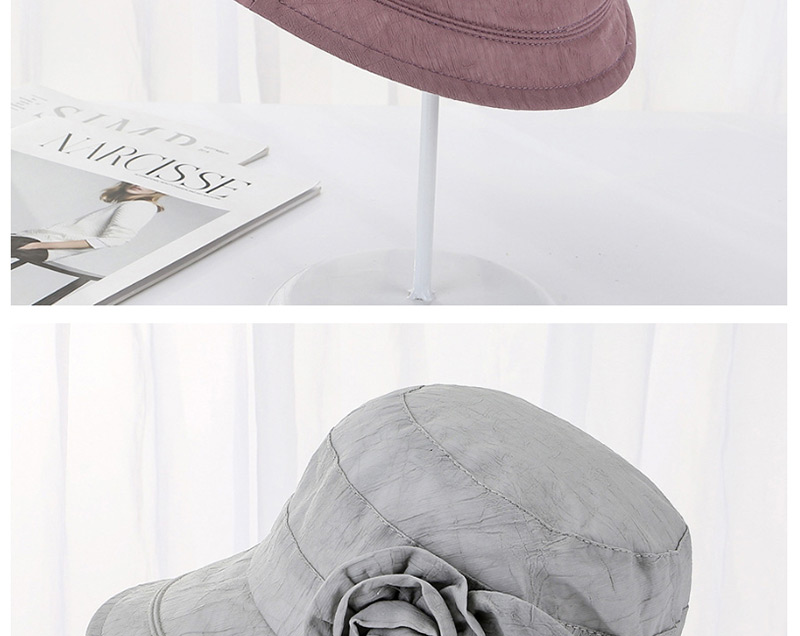 Fashion Gray Rabbit Ear Flower Shade Cap,Sun Hats