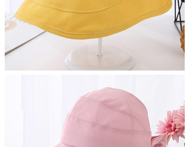 Fashion Pink Big Cockroach Tongue Bow Sunscreen Top Hat,Sun Hats