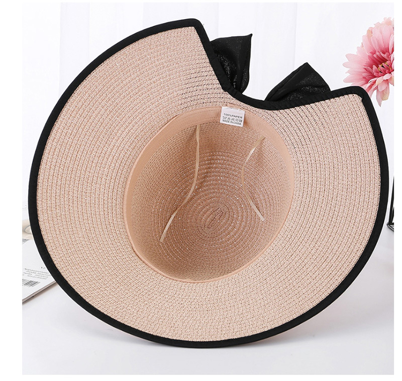 Fashion Pink Encrypted Edging Slit Bow Visor,Sun Hats