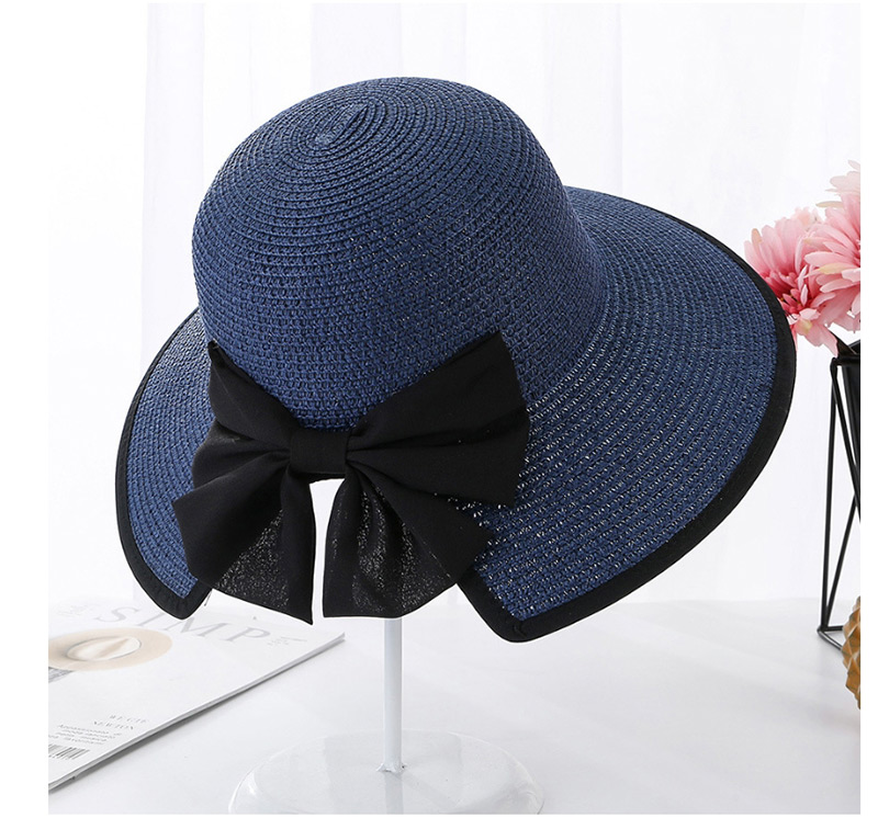 Fashion Beige Encrypted Edging Slit Bow Visor,Sun Hats