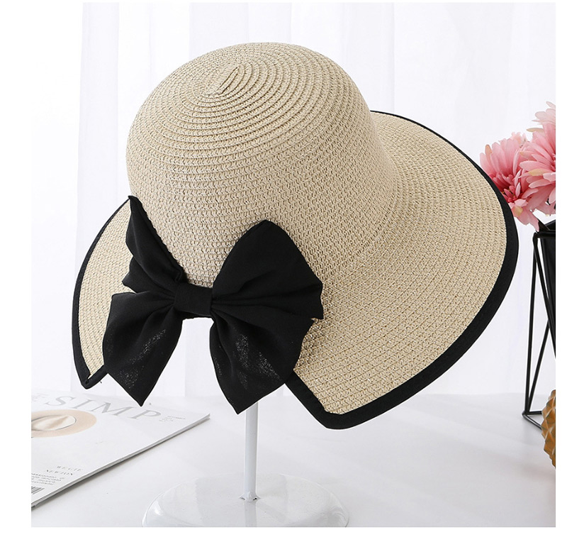 Fashion Milky White Encrypted Edging Slit Bow Visor,Sun Hats