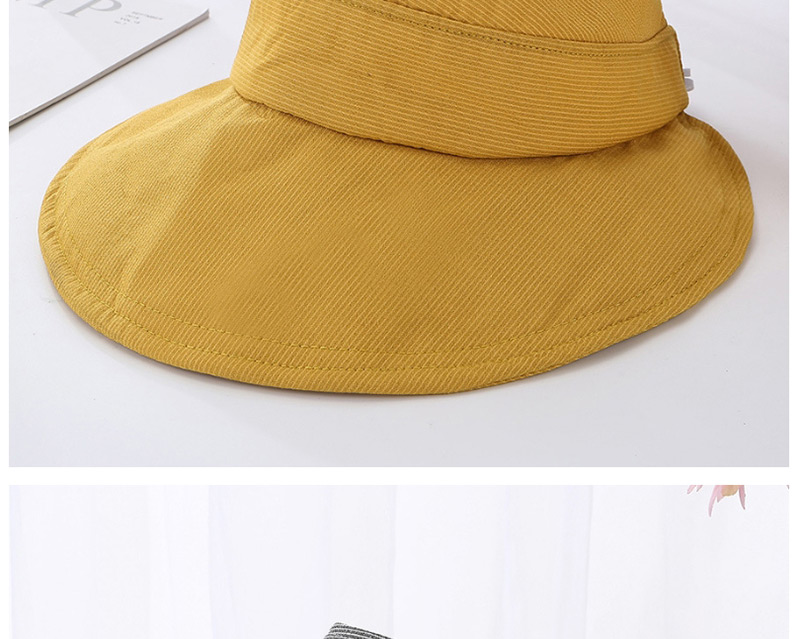Fashion Yellow Striped Foldable Top Hat,Sun Hats