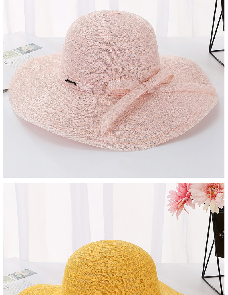 Fashion Mango Yellow Daxie Covered Iron Letters Double-layer Lace Fisherman Hat,Sun Hats
