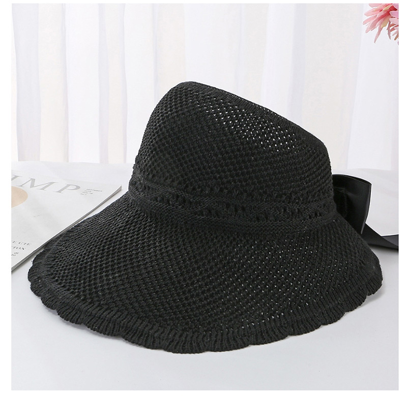 Fashion Caramel Colour Bow Knit Empty Top Visor,Sun Hats
