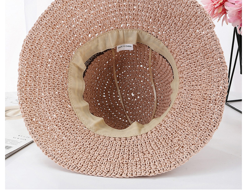 Fashion Gray Hand Hook Color Matching Straw Hat,Sun Hats