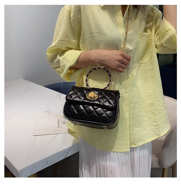 Fashion Yellow Ring Chain Shoulder Messenger Handbag,Handbags