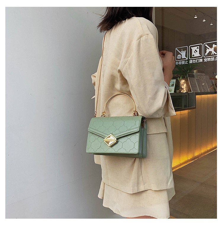 Fashion Green Car Line Flower Shoulder Slung Handbag,Handbags