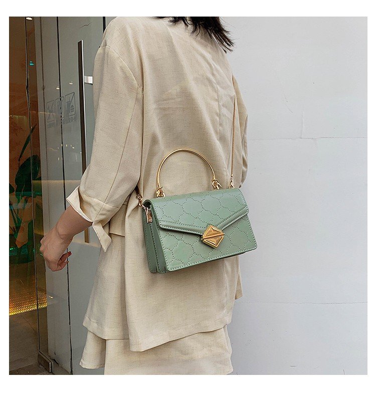 Fashion Green Car Line Flower Shoulder Slung Handbag,Handbags