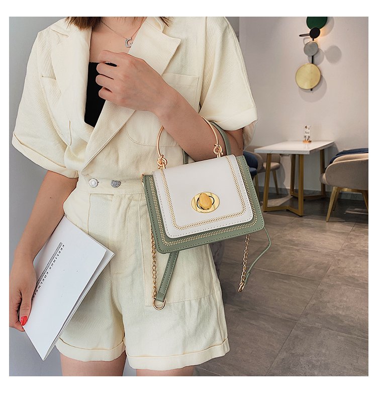 Fashion Yellow Contrast Stitching Shoulder-slung Tote,Handbags