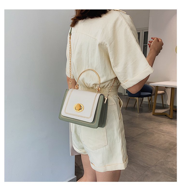 Fashion White Contrast Stitching Shoulder-slung Tote,Handbags