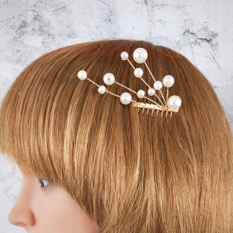Fashion Golden Round Pearl Alloy Pearl Crystal Hair Clip,Hairpins