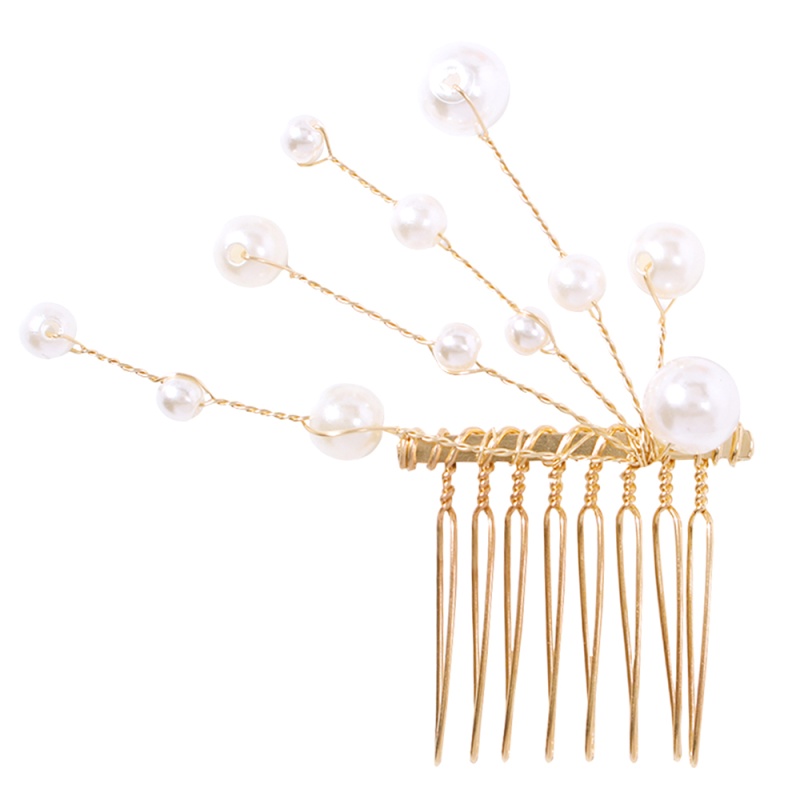 Fashion Golden Round Pearl Alloy Pearl Crystal Hair Clip,Hairpins