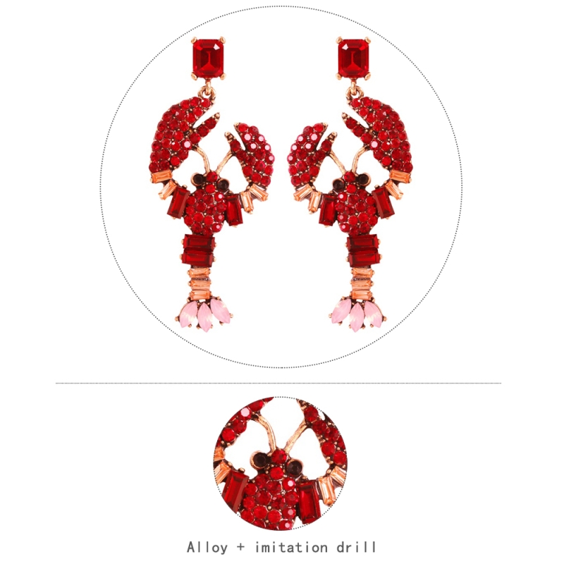 Fashion Color Alloy Diamond Lobster Stud Earrings,Drop Earrings