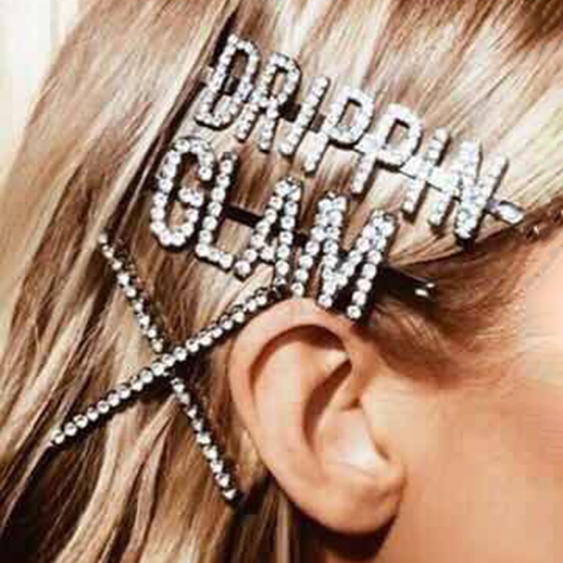 Fashion Cross Alloy Diamond Letter Hairpin,Hairpins
