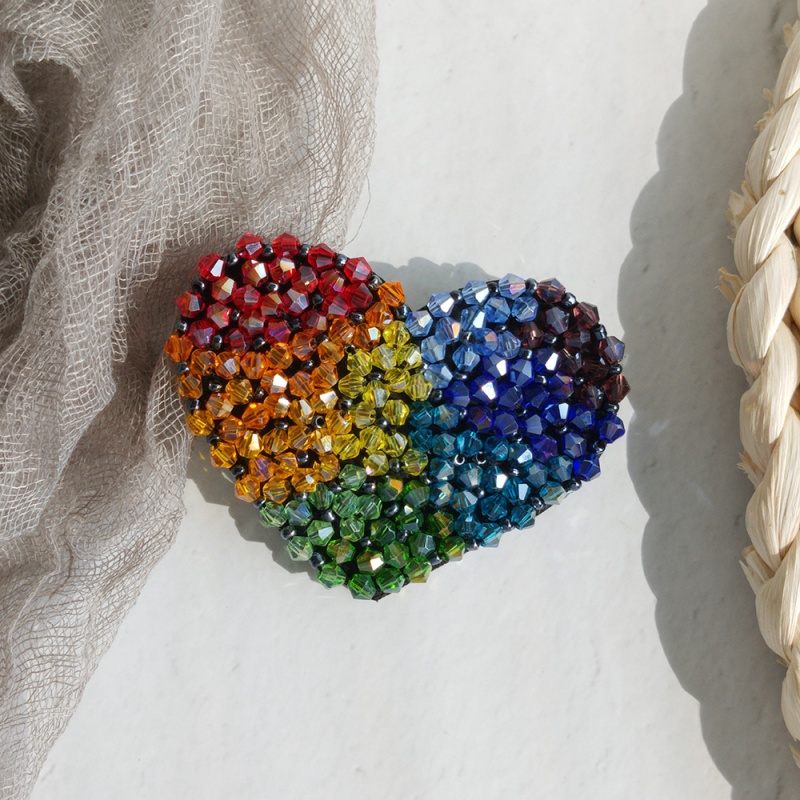 Fashion Color Alloy Crystal Bead Heart-shaped Hair Clip,Hairpins