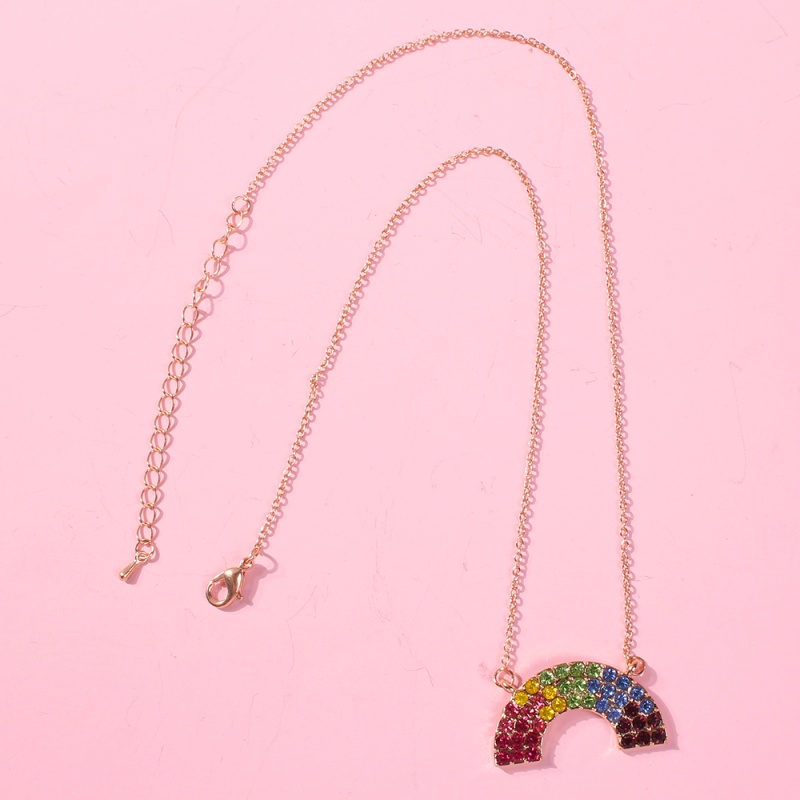 Fashion Gold Alloy Semi-circular Diamond Necklace,Pendants