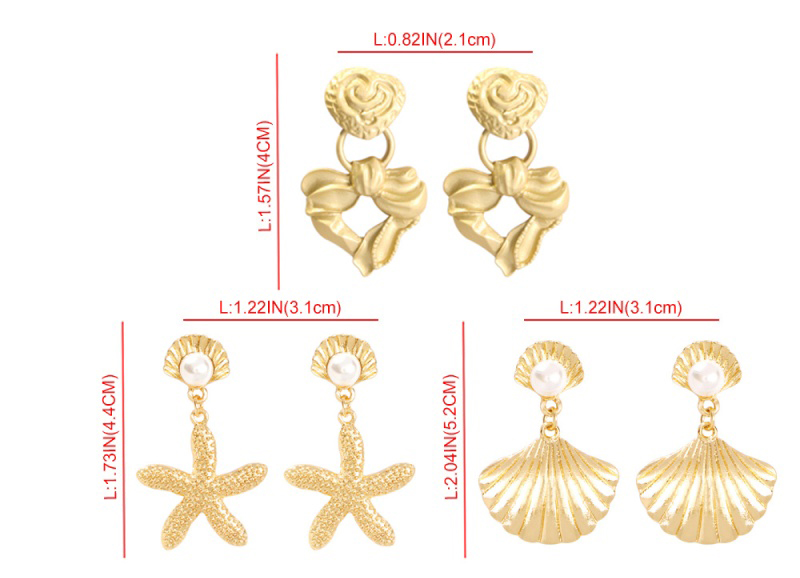 Fashion Golden Shell Alloy Hollow Relief Earrings,Drop Earrings