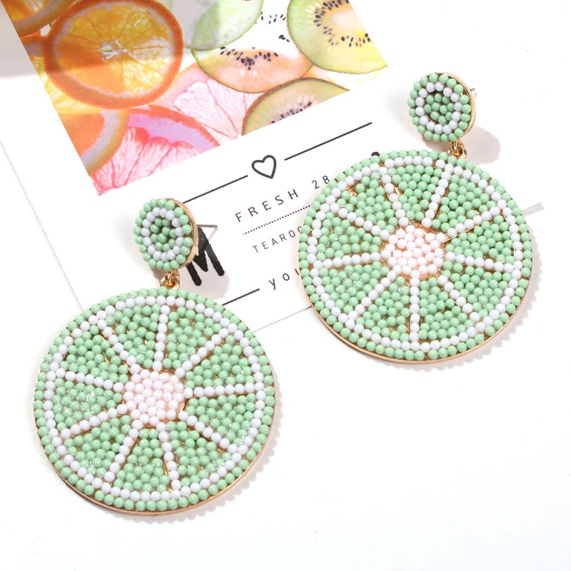 Fashion Mint Green Alloy Rice Beads Fruit Earrings,Drop Earrings