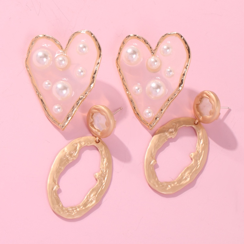 Fashion Heart-shaped Alloy Irregular Geometric Earrings,Stud Earrings