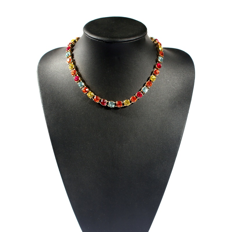 Fashion Colorful Diamond Alloy Diamond Necklace,Bib Necklaces
