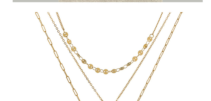 Fashion L Gold Letter Green Natural Stone Multi-layer Necklace,Multi Strand Necklaces