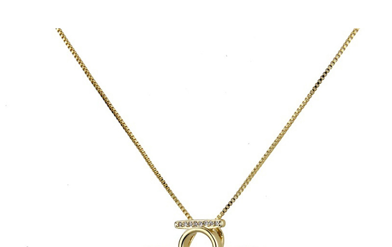 Fashion Gold Heart With A Halo Angel Copper Plated Zirconium Necklace,Necklaces
