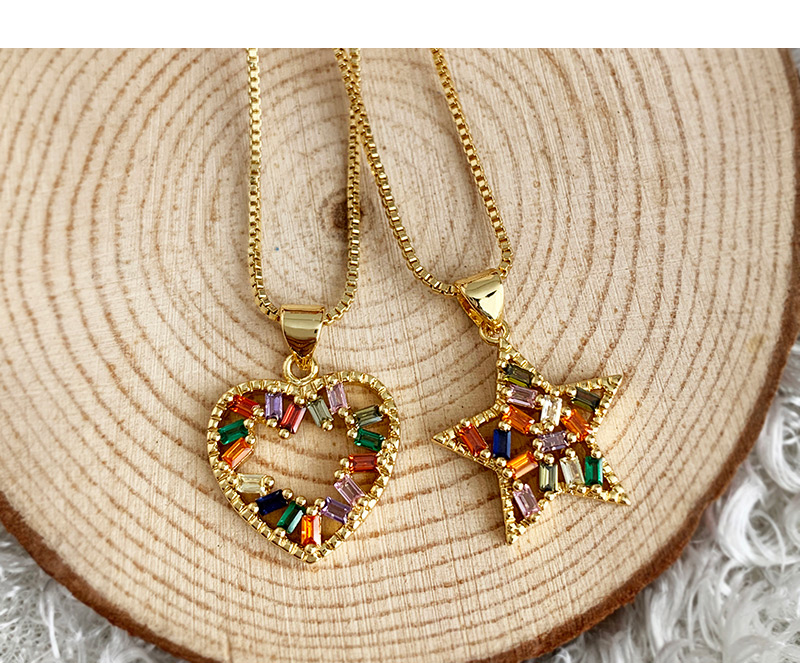 Fashion Gold Copper Inlay Zircon Love Necklace,Necklaces