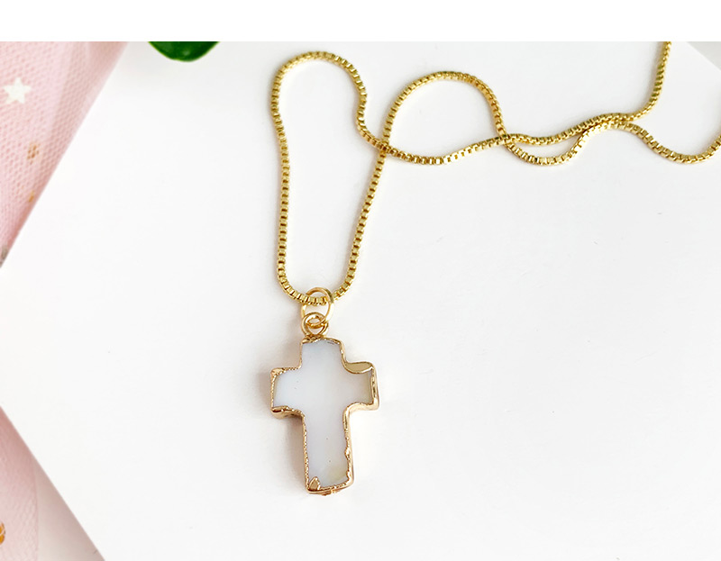 Fashion Gold Copper Shell Cross Necklace,Necklaces
