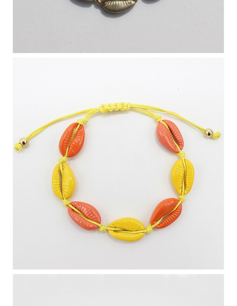 Fashion Yellow + Orange Alloy Woven Shell Bracelet,Fashion Bracelets