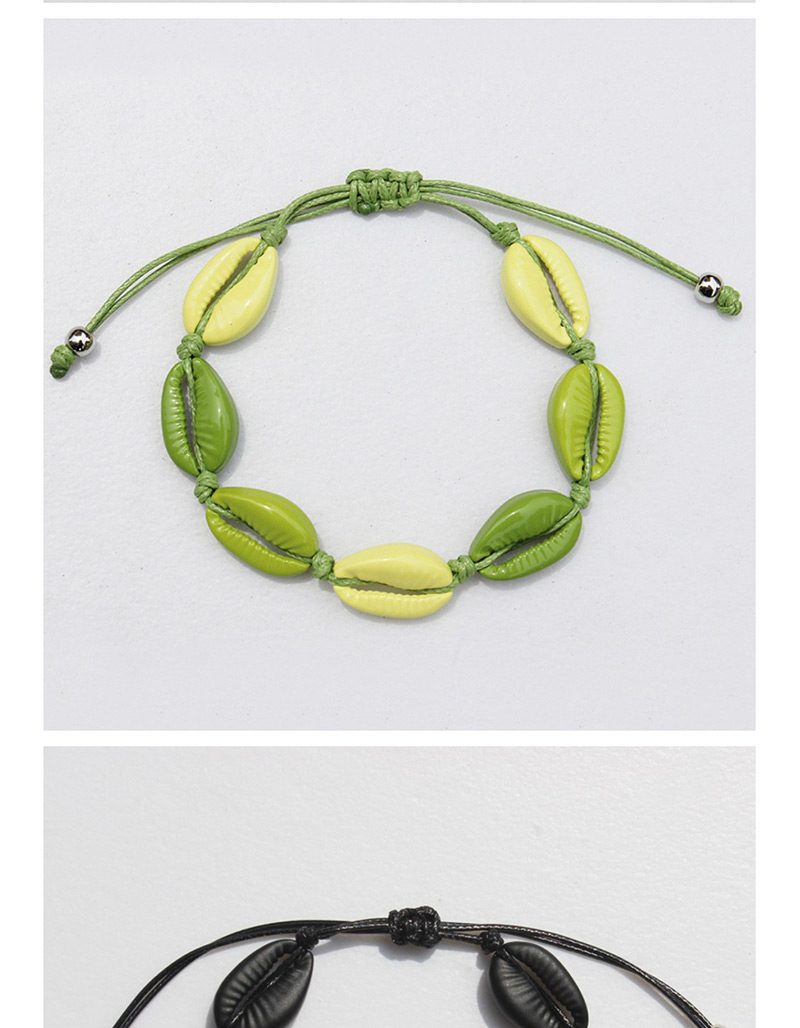 Fashion Green + Yellow Alloy Woven Shell Bracelet,Fashion Bracelets