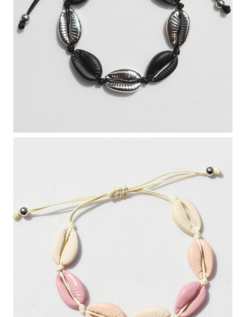 Fashion Pink + Silver Alloy Woven Shell Bracelet,Fashion Bracelets