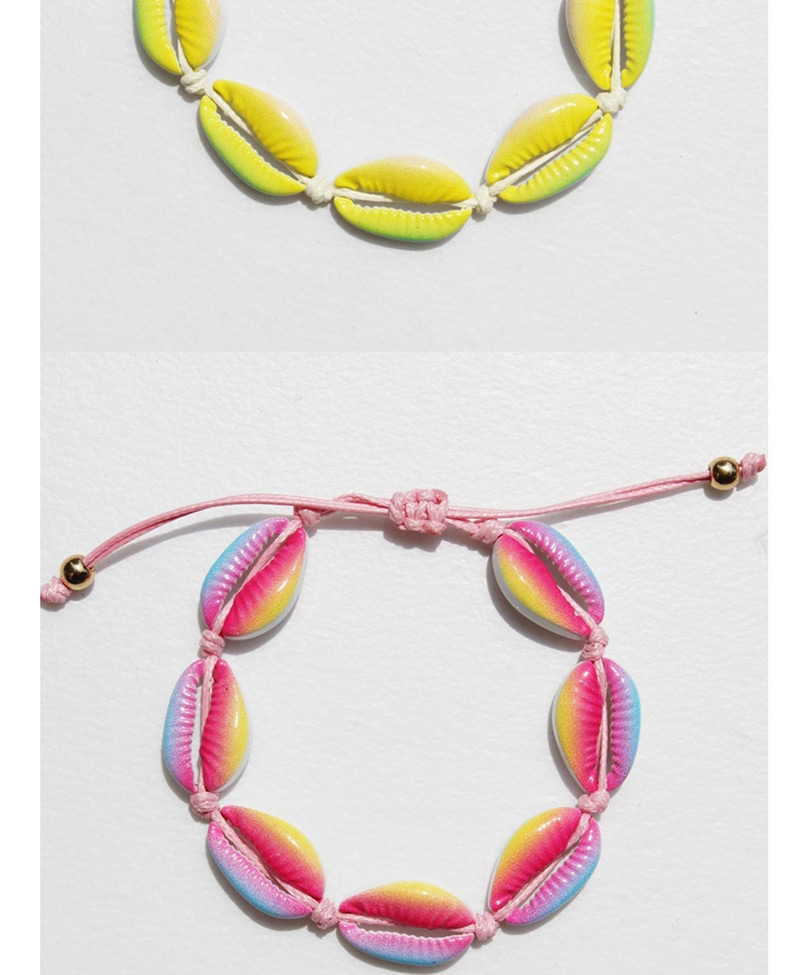 Fashion Colored Grid Alloy Shell Weave Bracelet,Fashion Bracelets