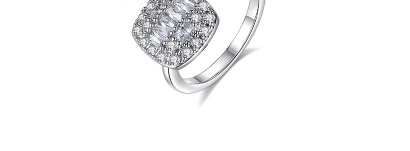 Fashion Platinum Open Copper Inlaid Zirconium Ring,Rings