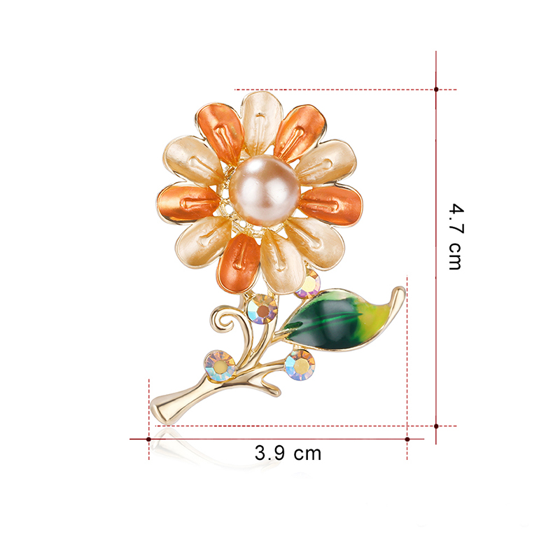 Fashion Color Crystal Pearl Drip Flower Brooch,Korean Brooches