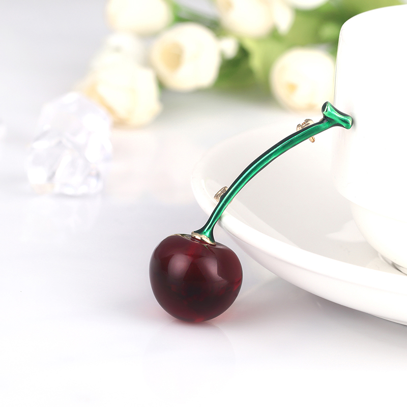 Fashion Red Wine Cherry Brooch,Korean Brooches