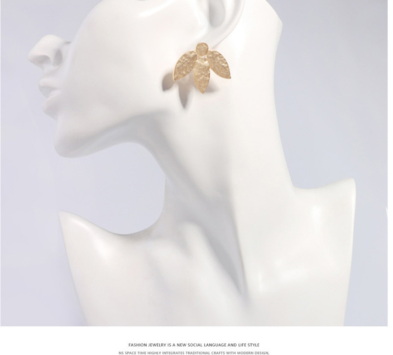 Fashion Gold Leaf Alloy Earrings,Stud Earrings