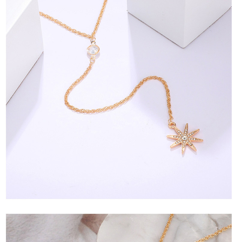 Fashion Gold Diamond Alloy Star Necklace,Multi Strand Necklaces